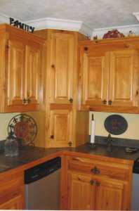 Knotty Cypress Corner Appliance Cabinet
