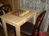 Custom Made Chess Table- Maple with Walnut